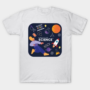 Science: Girl With Scientific Icons T-Shirt